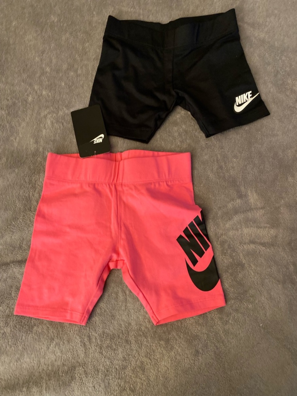 Nike Girls' Athletic Bike Shorts - Black & Hot Pink